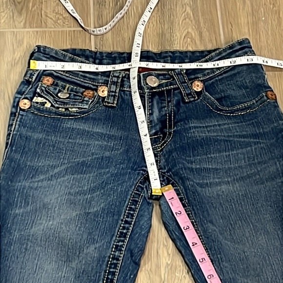 Vintage True Religion Jeans Y2K Size 28 Joey Eopert Creased Boot Wide World Tour - Picture 8 of 12